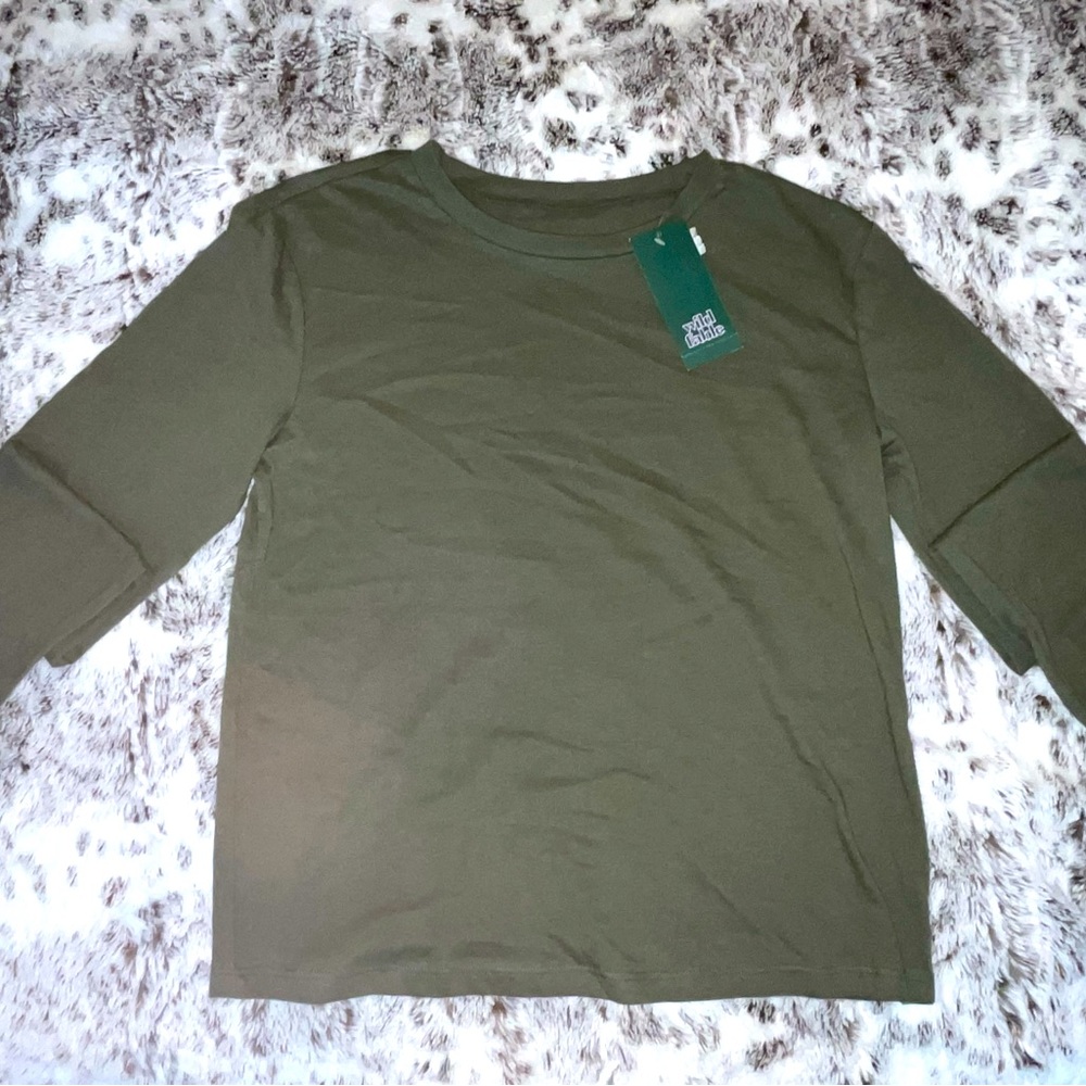 olive green regular long sleeve women shirt